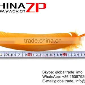 CHINAZP Wonderful Quality Natural Feather Dyed Light Orange Solid Color Turkey Feathers thumbnail-4
