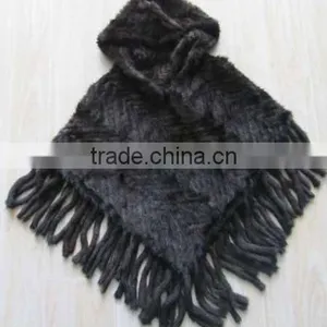 Factory Price Knitted Mink Fur Cape for Women /wholesale and Retail thumbnail-2