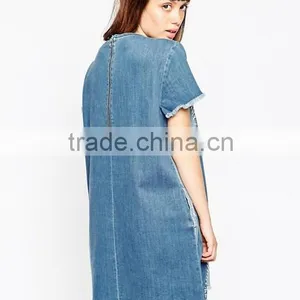 House Of Holland A-Line Denim Dress Lightweight Denim thumbnail-3