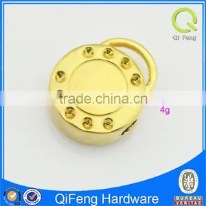 Q-3093 Zippers Manufacturer Custom Shiny Gold Round Engrave Puller thumbnail-1