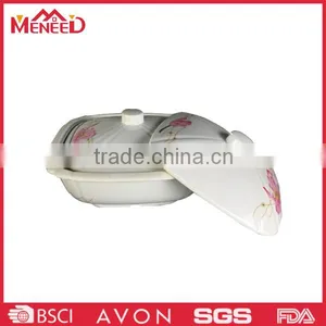 2 Pcs Size Optional Custom Logo 100%melamine Salad Round Plastic Ceramic-like Bowl With Lid thumbnail-1