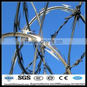 Hot Dipped Galvanized Concertina Razor Barb Wire With Sharp Blade for High Security thumbnail-1