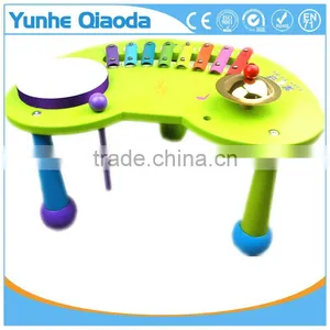 Wooden Musical Percussion Instruments Blue Half-round Table Xylophone Drum Symbol Noisy /educational Wooden Toy/ thumbnail-1