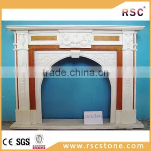 Stone Fireplace Mantel With Lamp Carving thumbnail-1
