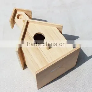 Cheap Unfinished Wooden Bird House Wholesale Wood Bird Nest Cages thumbnail-3