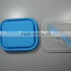 2015 Wholsale 2 Compartment Silicone Collapsible Lunch Box,silicone Lunch Container thumbnail-3