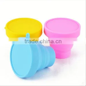 Eco-friendly Collapsible Convenivent Silicone Cups With Lids thumbnail-1