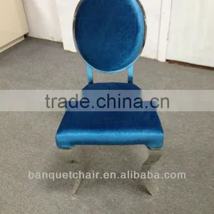 Blue Stainless Steel Modern Dining Chair thumbnail-1