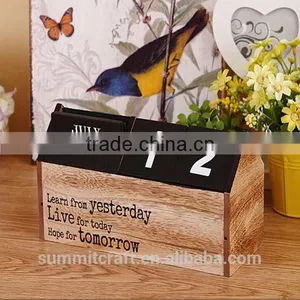 Antique Yearly House Design Wooden Desk Calendar thumbnail-1