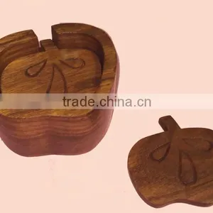 Wooden Tea Coaster , Cup Coaster, Engraved Coaster, Monogram Coaster, Tea Coaster Set, Wine Coaster, Wooden Coaster, Bar Coaster thumbnail-2