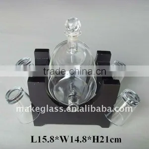 Borosilicate Drum Shaped Glass Decanter Set thumbnail-1