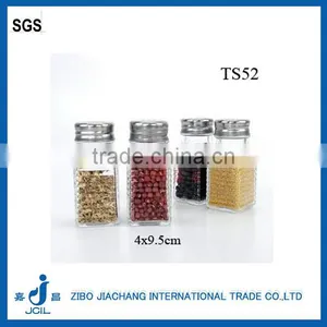 2016 Hot Selling Mini Square Glass Salt Shaker With Stainless Steel Lid thumbnail-1