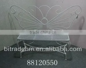 Metal White Butterfly Garden Bench thumbnail-1