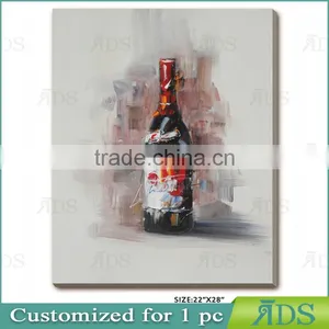 Handmade Wine Bottle Abstract Oil Painting thumbnail-3