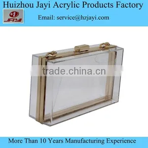 Wholesale Fashion Custom Print Women Pvc Plastic Lucite Elegant Transparent Clear Acrylic Clutch Bag thumbnail-1