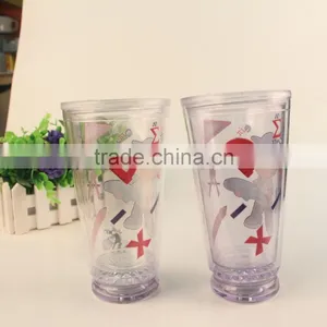 Food Grade Material PS Party Glass With Straw for Promotional thumbnail-1