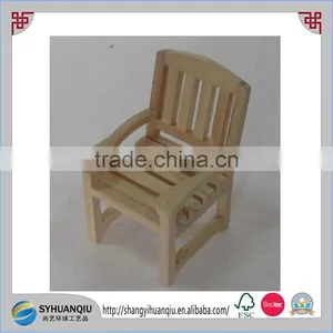 Wooden Shelves Mini Chair Handcrafted for Wall or Tabletop Natural Curve Back CN thumbnail-1