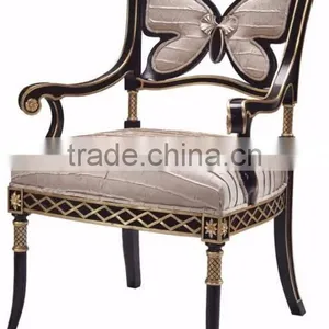 Classic Elegant European Style Antique White Tufted Chaise Lounge With Golden Floral Decorations BF12-04264d thumbnail-6