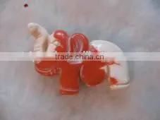 Wholesale 20-35mm Red & White Elephant Carved Natural Coral Gemstone Pendants thumbnail-1