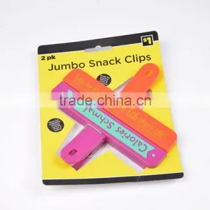 Jumbo Size PK/2 Plastic Handy Food Bag Clips Grip Clamp for Chip Coffee Snack Cereal Bread Keep Dry Fresh thumbnail-1