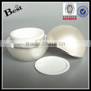 15 30 50 70g Ball Shape Round Acrylic Luxury Cosmetics Jar Pearl White Acrylic Jar thumbnail-6
