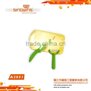 3piece Ceramic Knife Cutter Knife and Fruit Peeler With Chopping Board thumbnail-1