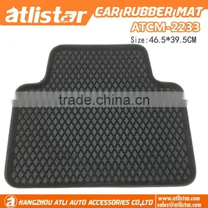 1pc Black Anti-slip Rubber Car Mat Single thumbnail-1