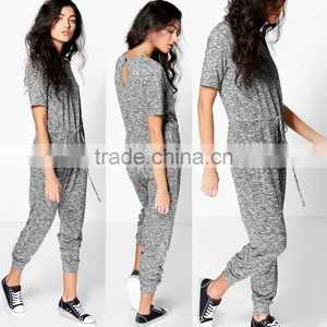 Adult Yoga Training Sport Jumpsuit Knitted O Neck Casual Cap Sleeve Fitness Jumpsuit For Women thumbnail-1