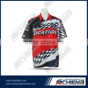 Custom Made Sublimation Racing Team Pit Crew Shirts thumbnail-1