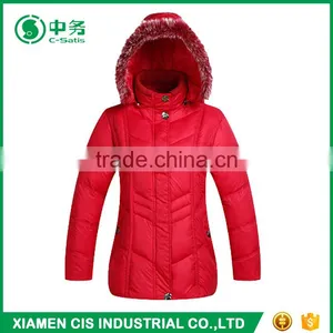 Morden Style Winter Windproof Middle Age Women Duck Down Jacket With Hood thumbnail-4
