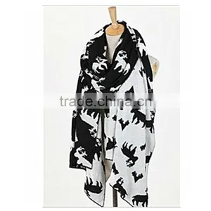 2 Color Choice Autumn and Winter Warm Animal Pattern Lady Knit Korean Scarf Hijab Scarf thumbnail-3