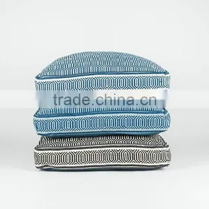 Navy Blue and Light Blue Geometric Square Dog Bed thumbnail-5