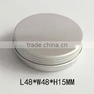 R1838H Manufacturers Customized Round Cosmetics Aluminum Tin With Screw Lid Silver Rouge Box Portable Soap Aluminum Cans thumbnail-1
