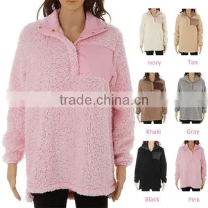 FACTORY Wholesale Monogrammed Sherpa Fleece Pullover thumbnail-1