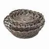 Round Storage Baskets in Coffee, Made of Plastic Rattan, Used for Packing and Storage thumbnail-1