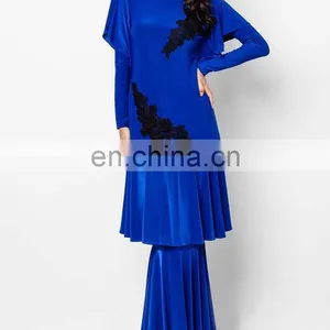 100% Polyester Beaded Light Blue Wholesale Price Muslim Dress thumbnail-6