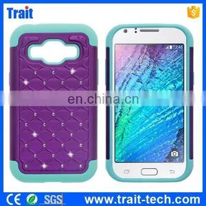 2015 Shenzhen Factory Diamond Silicone+ PC Back Case for Samsung Galaxy J1 J100 thumbnail-1