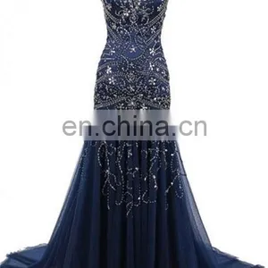 Vintage V-Neck Mermaid Evening Dresses Formal Long Mother of The Bride Dress Prom Gown Vestidos thumbnail-1
