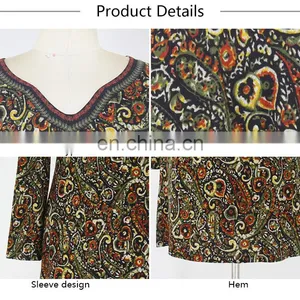 2017 Newest Kaftan Style Big Size Heart Printing One Piece Ropa Mujer Tunic for Mature Woman thumbnail-6
