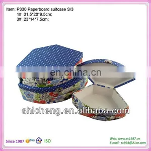 Personality Blue Whole Printing Shell Shape Paperboard Suitcase Gift Boxes With Handle thumbnail-1