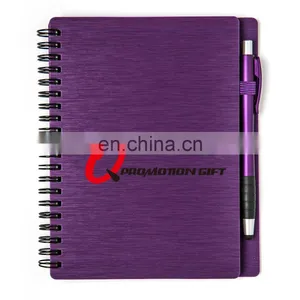 Mercury Spiral Round 70sheets Lined Notebook Set With Stylus Ball Pen and Solid Metallic Textured Cover thumbnail-5