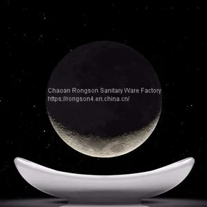 Latest Design Bathroom Ceramics Art Oval Wash Basin Outdoor Low Price Counter Top Popular Special no Hole Sink for Sale thumbnail-1