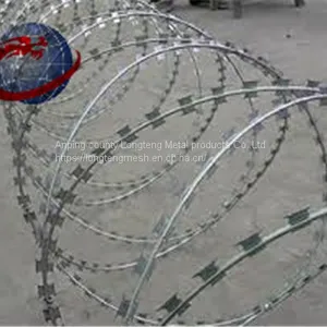 Galvanized Razor Barbed Wire Concertina Wire Coil thumbnail-1