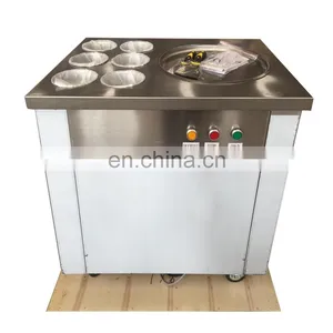 8-10L/H 1pan Ice Pan Fryer Rolling Fried Yogurt Frying Fried Ice Cream Roll Machine Roller Maker thumbnail-2