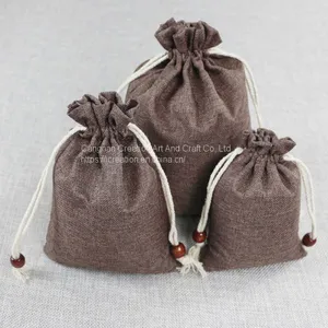 Small Size Various Colors Burlap Candy Bags Jute Wedding Gift Bag With Drawstring Wedding Party Favor Gift Pouches thumbnail-5