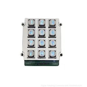 3x4 Layout Matrix Metal Keypad for Access Control thumbnail-3