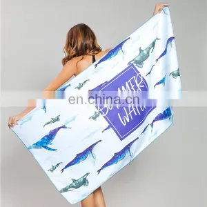 High Quality Sublimation Printing Hotel Shower Quick-Dry Microfiber Beach Towel With Logo thumbnail-6