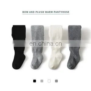 Children's Thickened Pantyhose Autumn and Winter New Solid Color Bottoming Socks for Boys and Girls Plus Cashmere Baby Openable thumbnail-1