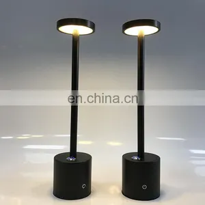 Shenzhen Wholesale Hotel Restaurant Golden Wireless Cordless USB Rechargeable Touch Dimming Desk Lamp thumbnail-4