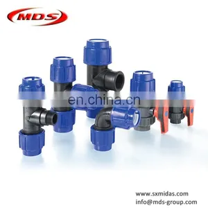 All Kinds of pp pe Compression Pipe Fittings for Irrigation Pipe Water Supply thumbnail-1